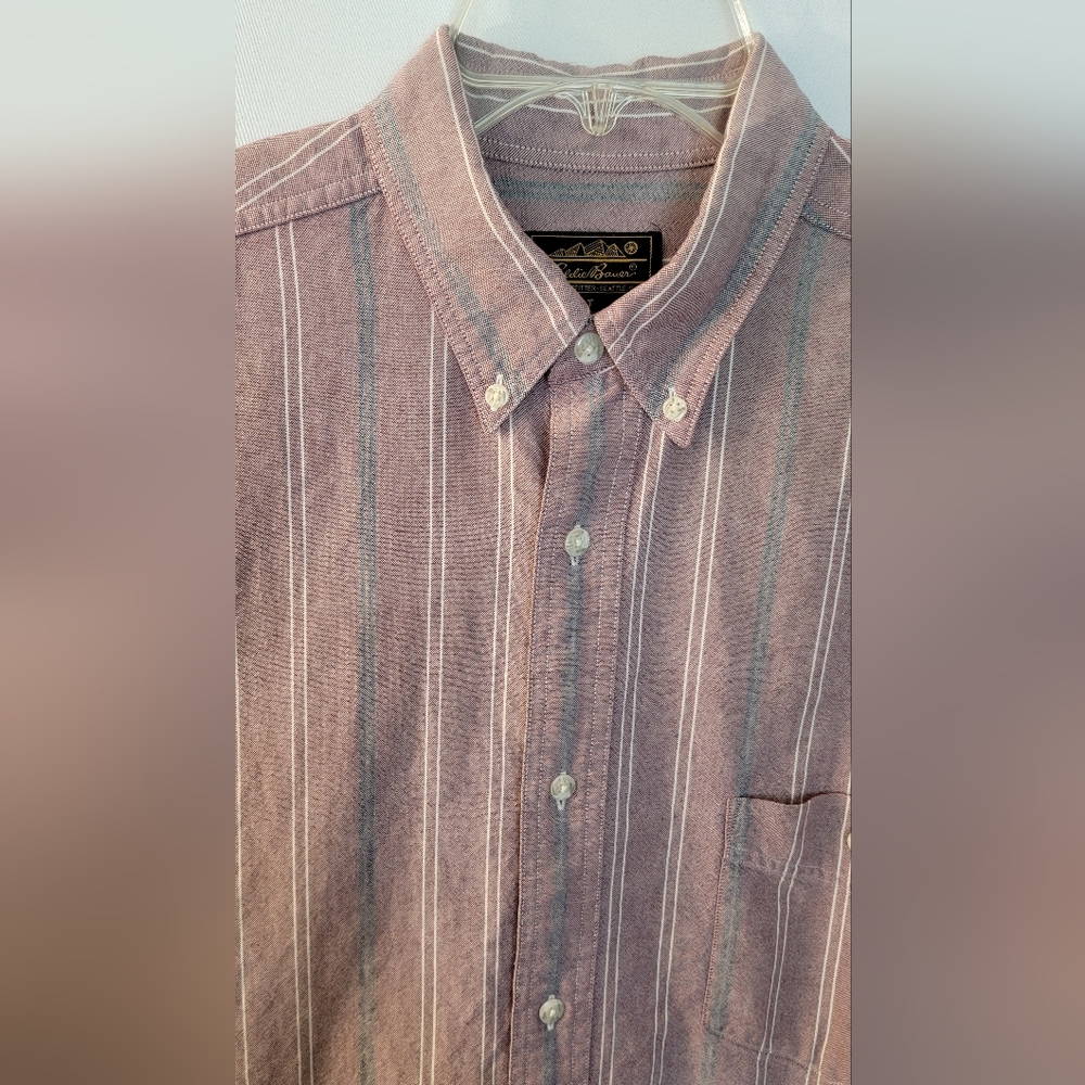 Eddie Bauer Long Sleeve Button Down Cotton Shirt Size LT